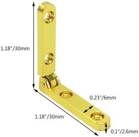 img 2 attached to 🔒 Alamic Mini Hinges for Wood Box Jewelry Box 90 Degree Golden Box Hinge - 12 Pack with Screws