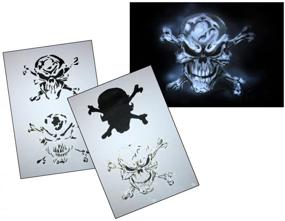 img 1 attached to 🏴 Pirate Skull Airbrush Stencil Template: Step-by-Step Size M - UMR-Design AS-063