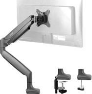 🖥️ height adjustable aluminum single monitor desk mount stand with gas spring arm - fits 32" screens (stand-v001q) logo
