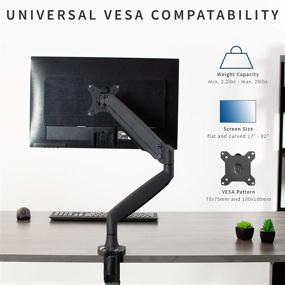 img 1 attached to 🖥️ Height Adjustable Aluminum Single Monitor Desk Mount Stand with Gas Spring Arm - Fits 32" Screens (STAND-V001Q)