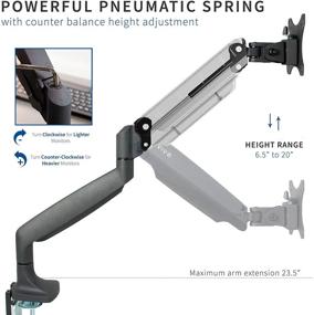 img 2 attached to 🖥️ Height Adjustable Aluminum Single Monitor Desk Mount Stand with Gas Spring Arm - Fits 32" Screens (STAND-V001Q)