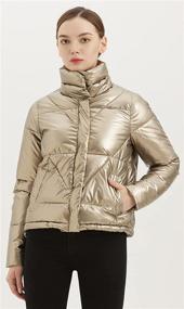 img 3 attached to Womens Casual Quilted Padded Puffer Women's Clothing and Coats, Jackets & Vests