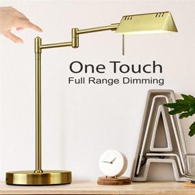 img 3 attached to O'Bright LED Pharmacy Table Lamp - Full Range Dimming, 12W LED, 360 Degree Swing Arms - Desk, Reading, Craft, Work Lamp - ETL Tested - Antique Brass (Gold)