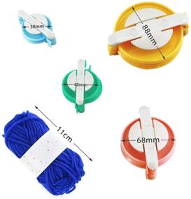 img 3 attached to 🧶 Faxco 4 Size Pompom Maker Fluff Ball Waver: Knitting Craft Project with 12 Colours Skeins Acrylic Yarn for DIY Wool Yarn Crafts