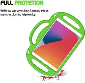 img 1 attached to 📱 AVAWO Kid-Friendly iPad 10.2 9th, 8th, and 7th Generation Case - Lightweight Shockproof Handle Stand with Shoulder Strap - Green, Suitable for iPad 10.2 2021/2020/2019