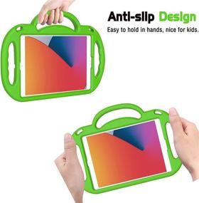 img 2 attached to 📱 AVAWO Kid-Friendly iPad 10.2 9th, 8th, and 7th Generation Case - Lightweight Shockproof Handle Stand with Shoulder Strap - Green, Suitable for iPad 10.2 2021/2020/2019