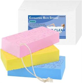 img 4 attached to 🚿 Revive Your Skin with CHRUNONE 3-Piece Exfoliating Bath Sponge Set: Shower Away Dead Skin for a Refreshed Body