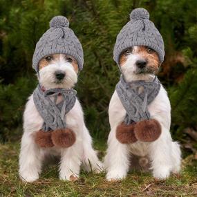 img 1 attached to 🐶 Kuoser Dog Hat & Scarf Set - Cozy Winter Accessories for Small, Medium & Large Dogs