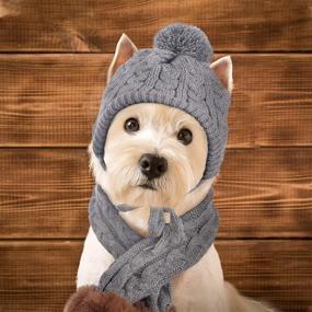 img 2 attached to 🐶 Kuoser Dog Hat & Scarf Set - Cozy Winter Accessories for Small, Medium & Large Dogs