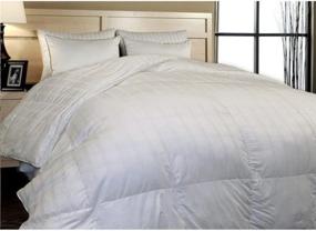 img 1 attached to 🛏️ Blue Ridge Home Fashions 600TC Cotton Windowpane Duraloft Down Alternative Comforter - Full/Queen, White (121002) - Luxurious, Hypoallergenic Bedding for a Restful Sleep