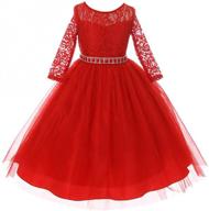 🌸 burgundy rhinestone christmas flower dresses for girls' holiday clothing logo