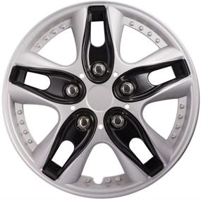 img 4 attached to 🚗 Enhance Your Car's Style with ATMOMO 12 Inch Black Hubcap Wheel Cover - Set of 4