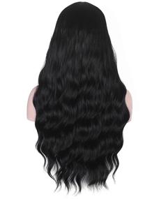 img 1 attached to AMZCOS Long Wavy Black Wig with Bangs for Women - Heat Resistant Synthetic Hair Wig for Stylish Daily Use (Black)