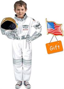 img 4 attached to Introducing the Children's Astronaut Costume Dress America: Ignite Your Child’s Imagination!