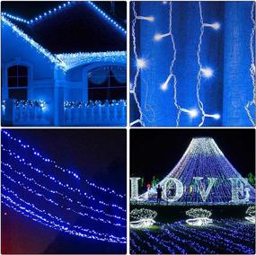 img 3 attached to 🔵 Illuminew 42ft 100 LED Outdoor Indoor String Lights: Safety Plug, 8 Modes for Halloween Christmas Decor, Spring Mini Lights, Bedroom Fairy Lights - Blue