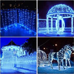 img 2 attached to 🔵 Illuminew 42ft 100 LED Outdoor Indoor String Lights: Safety Plug, 8 Modes for Halloween Christmas Decor, Spring Mini Lights, Bedroom Fairy Lights - Blue