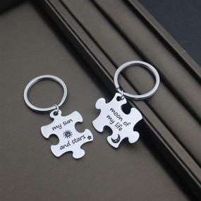 img 1 attached to Long Distance Love: Couples Puzzle Keychains for Romantic Boyfriend Birthday Gift and Long Distance Relationships