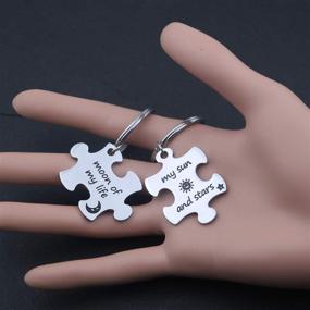 img 3 attached to Long Distance Love: Couples Puzzle Keychains for Romantic Boyfriend Birthday Gift and Long Distance Relationships