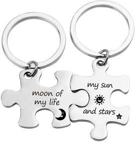 img 4 attached to Long Distance Love: Couples Puzzle Keychains for Romantic Boyfriend Birthday Gift and Long Distance Relationships