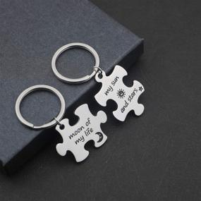 img 2 attached to Long Distance Love: Couples Puzzle Keychains for Romantic Boyfriend Birthday Gift and Long Distance Relationships