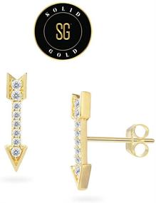 img 2 attached to 💎 SOLIDGOLD Clear Crystal Accent Girls' Earrings - Exquisite Jewelry