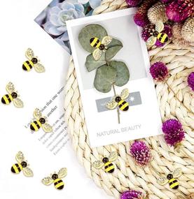 img 1 attached to 🐝 Set of 20 Enamel Bee Charms Pendants with Rhinestone Embellishments for DIY Handmade Crafts