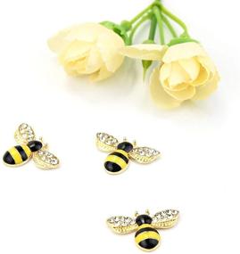 img 3 attached to 🐝 Set of 20 Enamel Bee Charms Pendants with Rhinestone Embellishments for DIY Handmade Crafts