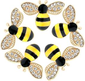 img 4 attached to 🐝 Set of 20 Enamel Bee Charms Pendants with Rhinestone Embellishments for DIY Handmade Crafts