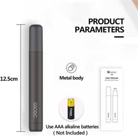 img 1 attached to Waterproof Metal Case Ear and Nose Hair Trimmer with Eyebrow and Facial Hair Trimming Abilities for Men and Women - Battery-Operated and Easy to Clean (Black)