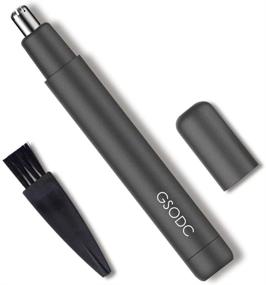 img 4 attached to Waterproof Metal Case Ear and Nose Hair Trimmer with Eyebrow and Facial Hair Trimming Abilities for Men and Women - Battery-Operated and Easy to Clean (Black)