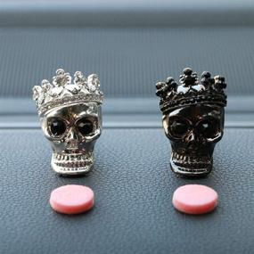 img 2 attached to 💀 Skull Car Air Vent Accessories with Aromatherapy Essential Oil Diffuser - Sparkling Freshener Holder (Set of 2)