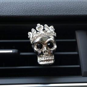 img 3 attached to 💀 Skull Car Air Vent Accessories with Aromatherapy Essential Oil Diffuser - Sparkling Freshener Holder (Set of 2)