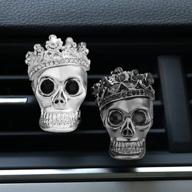 💀 skull car air vent accessories with aromatherapy essential oil diffuser - sparkling freshener holder (set of 2) logo