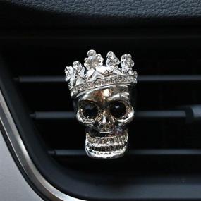 img 1 attached to 💀 Skull Car Air Vent Accessories with Aromatherapy Essential Oil Diffuser - Sparkling Freshener Holder (Set of 2)