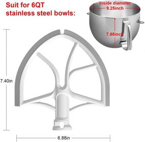 img 2 attached to 🥣 Enhance Your KitchenAid Bowl-Lift Mixer with the Coated Flex Edge Beater - 6 Quart Attachment with Silicone Edges - A Must-Have Accessory for Smooth Mixing (Grey)