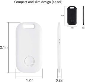 img 2 attached to Умный локатор ключей с трекером GPS - 4 штуки, ультратонкое устройство для детей, домашних животных, брелоков, кошельков, багажа - антипотерянный тег с напоминанием о сигнале тревоги, селфи-пульт - управление приложением совместимо с iOS и Android - новая версия.