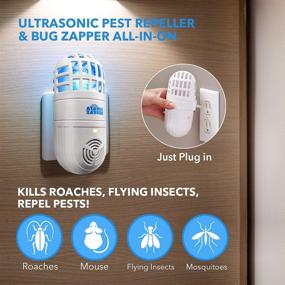 img 1 attached to 🪰 Ultimate Pest Control Solution: Ultrasonic Pest Repeller & Bug Zapper Combo - Effective Electronic Indoor Repellent for Fleas, Insects, Mosquitoes, and More! (1 Pack)