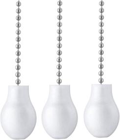 img 3 attached to 🪢 Wooden Ceiling Fan Chain Pulls: Extension for Ceiling Light Lamp and Fan Chains - White Color 3 Pack