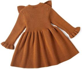 img 3 attached to 👧 Curipeer Cozy Casual Ribbed Knit Sweater Dress for Little Girls - Long Sleeve