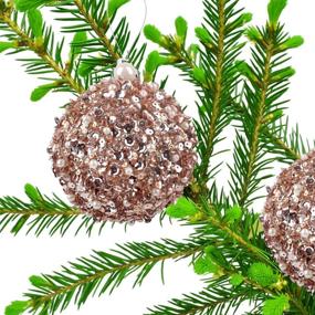 img 2 attached to 🍾 Shatterproof Champagne Christmas Ball Ornaments - 4.25" 4pc Set for Xmas Trees & Festive Decor
