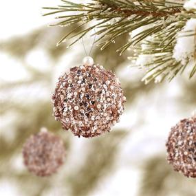 img 3 attached to 🍾 Shatterproof Champagne Christmas Ball Ornaments - 4.25" 4pc Set for Xmas Trees & Festive Decor