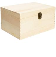 📦 rocinha pine wood box craft stash storage with hinged lid and front clasp for arts, hobbies, and home - 10.71x8x5.66 inches logo