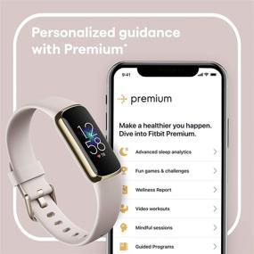 img 2 attached to 🏋️ Fitbit Luxe Fitness Tracker with Stress Management, Sleep Tracking, 24/7 Heart Rate, Lunar White/Soft Gold Stainless Steel, One Size S L Bands Included