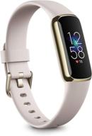 🏋️ fitbit luxe fitness tracker with stress management, sleep tracking, 24/7 heart rate, lunar white/soft gold stainless steel, one size s l bands included логотип