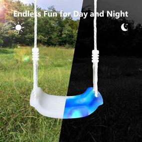 img 3 attached to 🌳 OMNISAFE LED Lighted Tree Swing - Adjustable Rope with Plastic Coating for Indoor and Outdoor Use