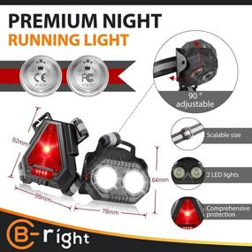 img 3 attached to 🏃 B-right LED Running Chest Light - USB Rechargeable Running Lights for Runners, 90° Adjustable Beam, Back Warning Light - Ideal for Joggers, Camping, and Outdoor Adventure