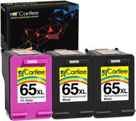 🖨️ cartlee 3 pack remanufactured 65xl 65 xl ink cartridges for hp deskjet 2600 2622 2635 2652 2655 3700 3720 3722 3752 3755 envy 5000 5052 5055 amp 100 printer series - high yield, black and color combo logo