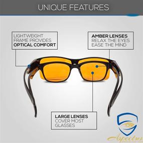 img 2 attached to 💻 Aspectus Fitover Computer Glasses - Amber Orange - Anti-Blue Light Blocking - Prescription Eyeglasses Fit - Improve Sleep Quality - Alleviate Eyestrain, Migraine Headaches, and Insomnia - for Men & Women