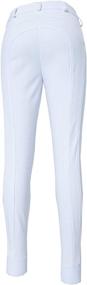 img 2 attached to 👖 HR Farm Ladies Middle Rise Knee Patch Silicone Knit Breeches – Comfortable Women's Riding Pants