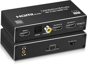 img 4 attached to Разветвитель HDMI с аудио-извлекателем от NEWCARE - 4k@60Гц, только дублирование/зеркальное отображение на двух мониторах, автоматическое масштабирование, HDCP2.3, HDMI2.0b - с оптическим Toslink SPDIF + коаксиальным + аудио выходом 3.5мм
